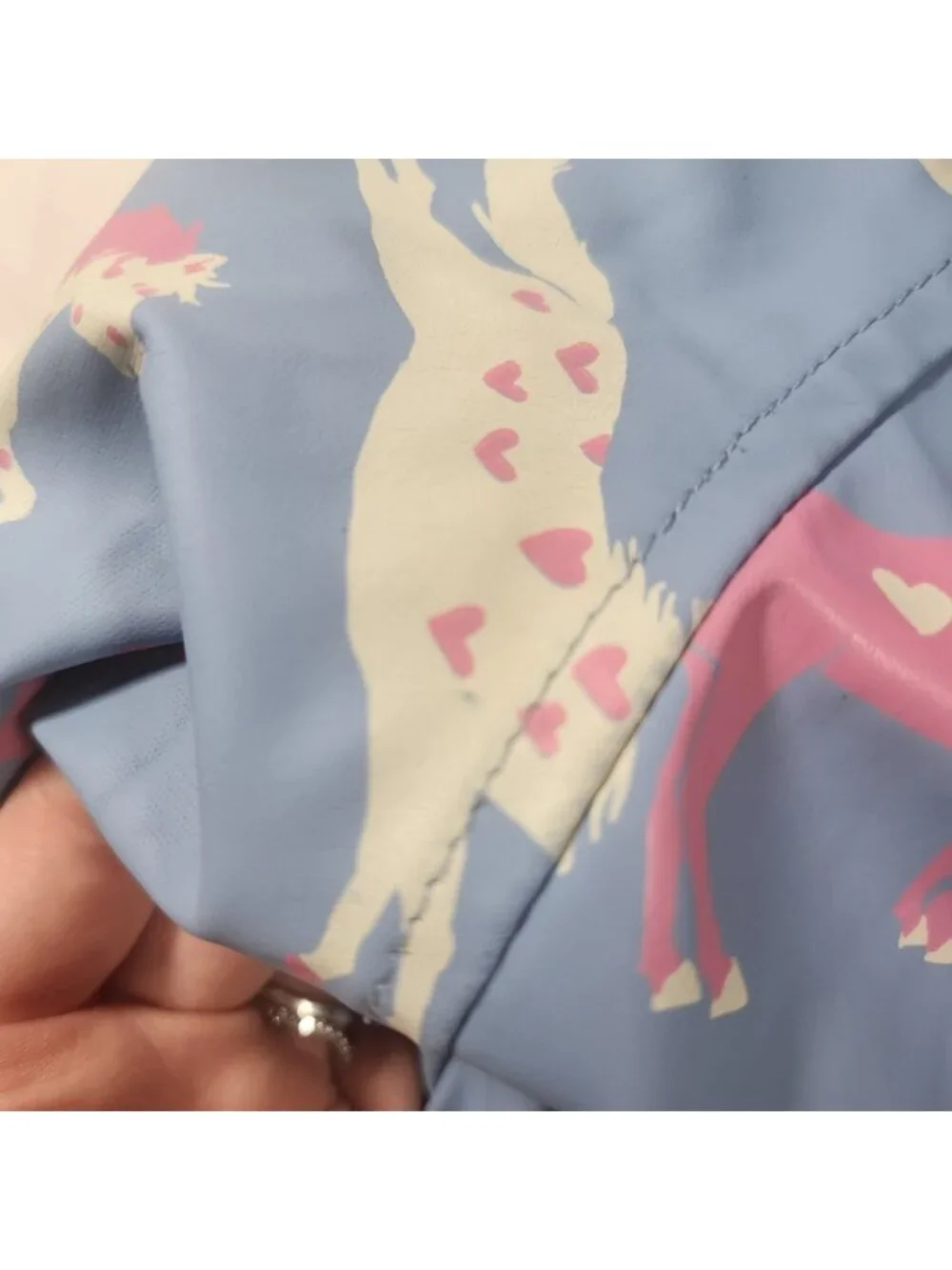 Hatley Girls Blue Pink Horse Print Hooded Raincoat Jacket 6-12M‎